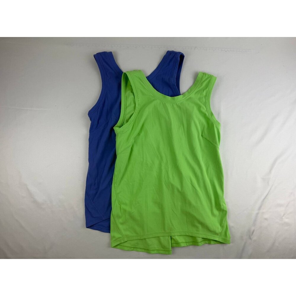 Lululemon Nulu Classic Fit Low Back Tank Size 0 Indigo Green Bundle Lot of 2